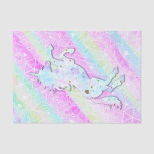 Pastel Rainbow Diamonds & Stars Magisches Einhorn Seidenpapier