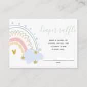 Pastel Rainbow Diaper Raffeleinlage Begleitkarte (Vorderseite)