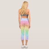 Pastel Rainbow Doodles Capri Leggings (Rückseite)