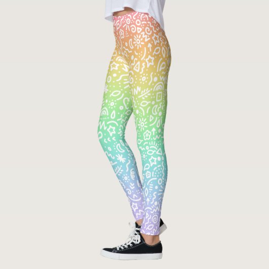 Pastel Rainbow Doodles Leggings (Links)