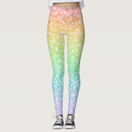 Pastel Rainbow Doodles Leggings