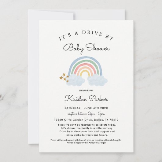 Pastel Rainbow Drive by Baby Shower Einladungs Boy Einladung (Vorderseite)