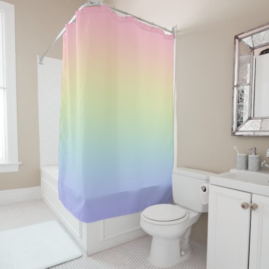 Pastel Rainbow Duschvorhang (Beispiel)