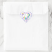 Pastel Rainbow Einhorn Herz - Heart Shape Sticker (Tasche)