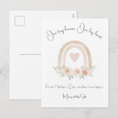 Pastel Rainbow Erster Muttertag Postkarte (Vorne/Hinten)