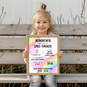 Pastel Rainbow Erster Schultag Poster