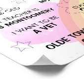 Pastel Rainbow Erster Schultag Poster (Ecke)