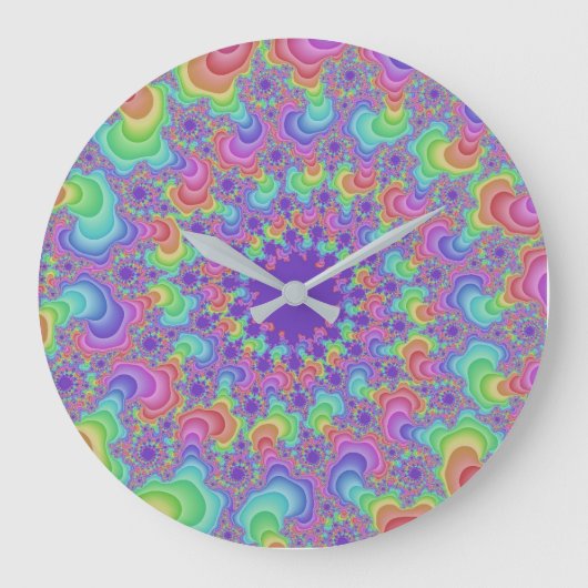 Pastel Rainbow Eye Große Wanduhr (Vorderseite)