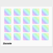 Pastel-Rainbow-farbene Streifen Quadratischer Aufkleber (Blatt)