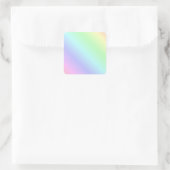 Pastel-Rainbow-farbene Streifen Quadratischer Aufkleber (Tasche)