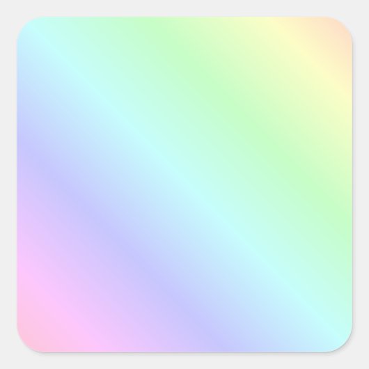 Pastel-Rainbow-farbene Streifen Quadratischer Aufkleber (Vorderseite)