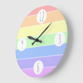 Pastel Rainbow Farbenfrohe Streifen Muster Große Wanduhr (Winkel)