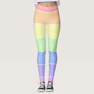 Pastel Rainbow Farbenfrohe Streifen Muster Leggings