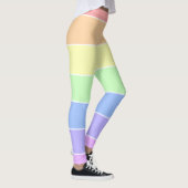 Pastel Rainbow Farbenfrohe Streifen Muster Leggings (Rechts)
