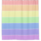 Pastel Rainbow Farbige Streifen Duschvorhang (Vorderseite)