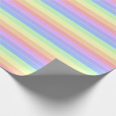 Pastel Rainbow Farbige Streifen Geschenkpapier (Ecke)