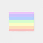 Pastel Rainbow Farbige Streifen Post-it Klebezettel (Vorderseite)