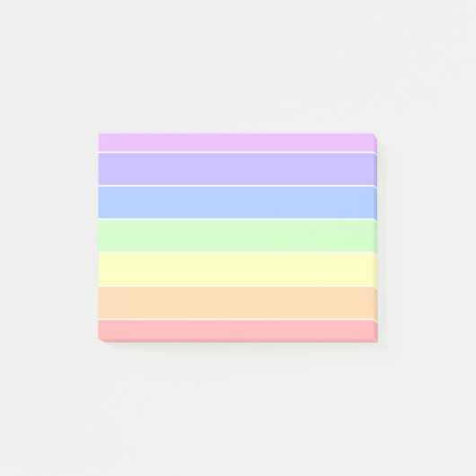Pastel Rainbow Farbige Streifen Post-it Klebezettel (Vorderseite)
