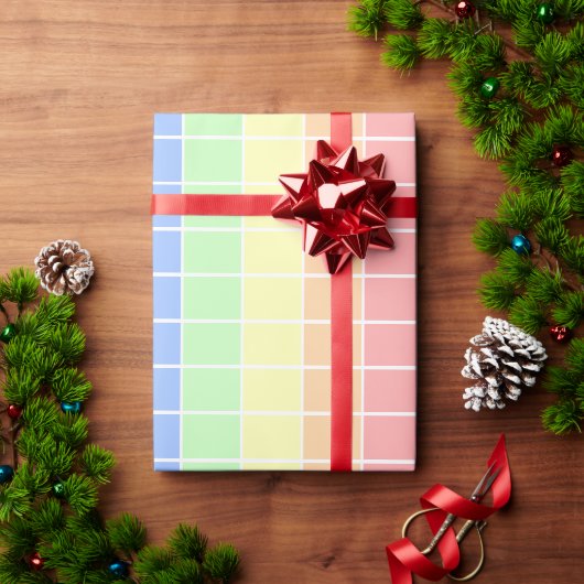 Pastel Rainbow Farbiges Muster Geschenkpapier (Feiertagsgeschenk)