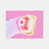 Pastel Rainbow Ferret - Cute Pink Pet Art Fleecedecke (Vorderseite (Horizontal))