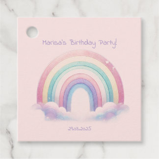 Pastel Rainbow Fevor Tags für die Geburtstagsparty Geschenkanhänger