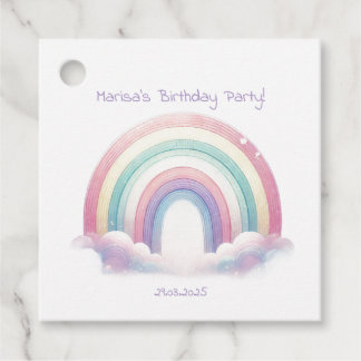Pastel Rainbow Fevor Tags für die Geburtstagsparty Geschenkanhänger