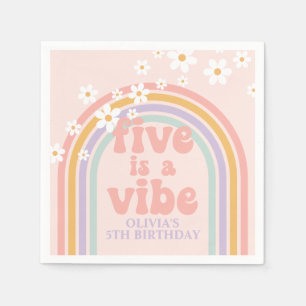 Pastel rainbow Five ist ein Vibe 5. Geburtstag Serviette