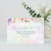 Pastel Rainbow Floral Danke Karte (Stehend Vorderseite)