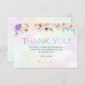 Pastel Rainbow Floral Danke Karte (Vorne/Hinten)