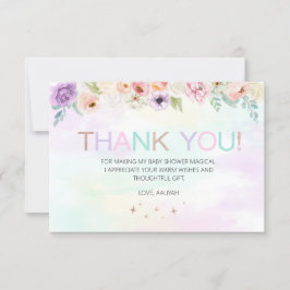 Pastel Rainbow Floral Danke Karte