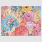 Pastel Rainbow Floral Sea Turtle Seidenpapier (Vorderseite)