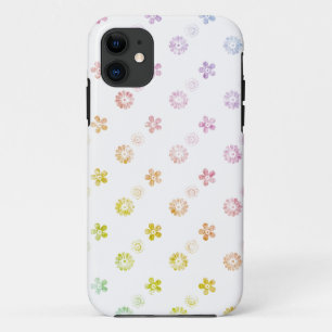 Pastel Rainbow Floral Strippenweißes Gehäuse iPhone 11 Hülle