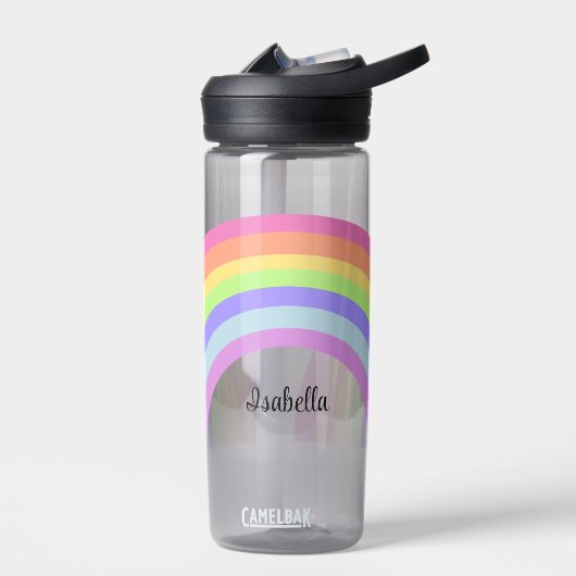 Pastel Rainbow Fügen Sie dem Kind den Namen Wasser Trinkflasche (Links)
