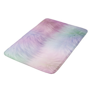 Pastel Rainbow Fur Badematte