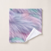 Pastel Rainbow Fur Badhandtuch Set (Waschlappen)