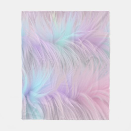 Pastel Rainbow Fur Fleecedecke (Vorderseite)