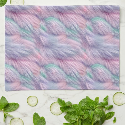 Pastel Rainbow Fur Geschirrtuch (Gefaltet)