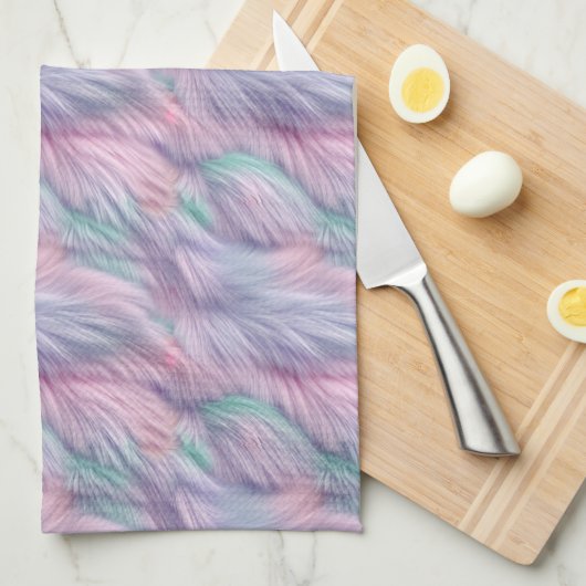Pastel Rainbow Fur Geschirrtuch (Viertel Falte)