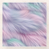 Pastel Rainbow Fur Glasuntersetzer (Vorderseite)