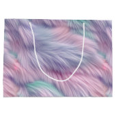 Pastel Rainbow Fur Große Geschenktüte (Rückseite)