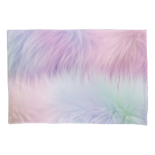 Pastel Rainbow Fur Kissenbezug