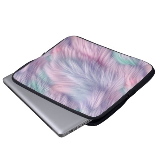 Pastel Rainbow Fur Laptopschutzhülle (Vorne Knopf)