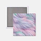 Pastel Rainbow Fur Magnet (Vorderseite/Rückseite)