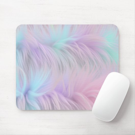 Pastel Rainbow Fur Mousepad (Mit Mouse)
