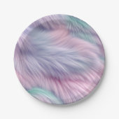 Pastel Rainbow Fur Pappteller (Vorderseite)