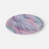 Pastel Rainbow Fur Pappteller (Schrägansicht)