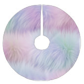 Pastel Rainbow Fur Polyester Weihnachtsbaumdecke (Vorderseite)