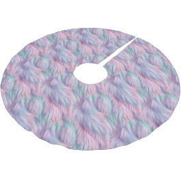 Pastel Rainbow Fur Polyester Weihnachtsbaumdecke