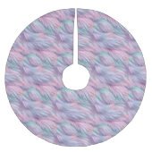 Pastel Rainbow Fur Polyester Weihnachtsbaumdecke (Vorderseite)