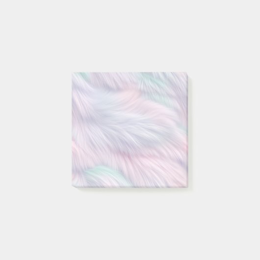 Pastel Rainbow Fur Post-it Klebezettel (Vorderseite)